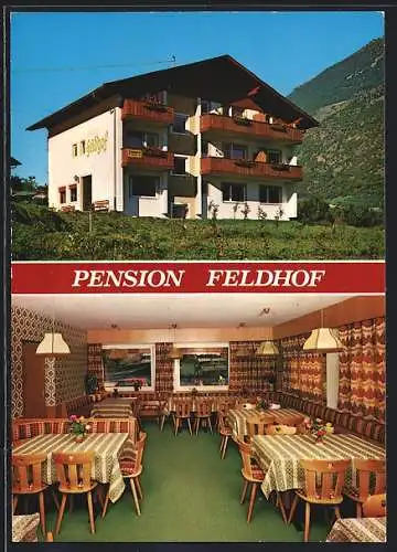 AK Kastelbell, Pension Feldhof mit Speisesaal