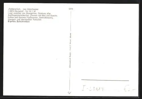 AK Burgstall, Pension Feldererhof, Bes. Leo Unterhauser