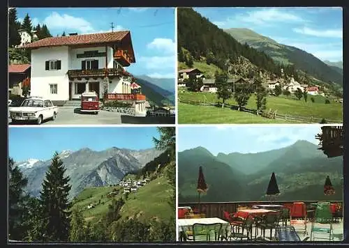 AK Moos in Passeier, Stuls, Gasthof Stullerhof, Terrasse, Panorama