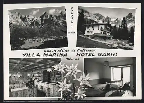 AK San Martino di Castrozza /Dolomiti, Villa Marina, Hotel Garni