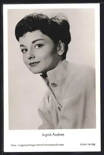 AK Schauspielerin Ingrid Andree mit moderner Frisur