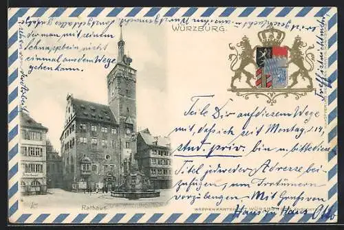 AK Würzburg, Rathaus, Wappen