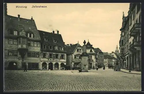 AK Würzburg, Blick in die Zellerstrasse
