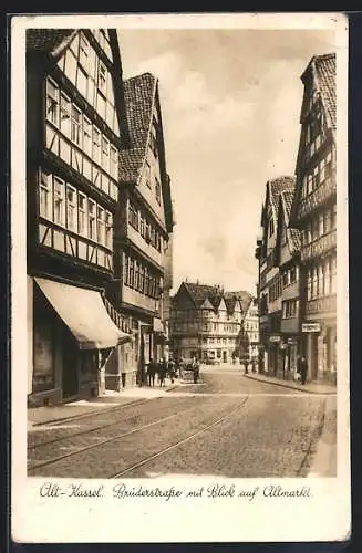 AK Kassel, Brüderstrasse mit Blick auf Altmarkt