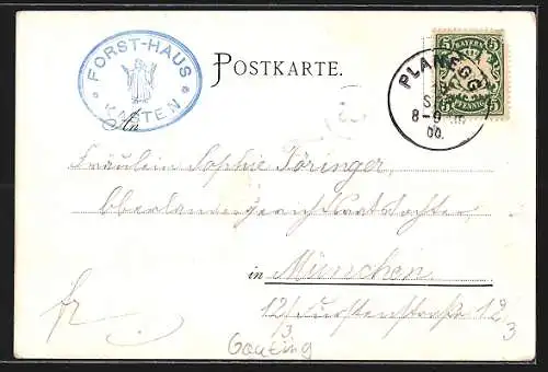 AK Gauting, Forsthaus Kasten, Preysing-Säule
