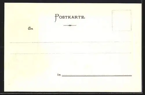 Passepartout-Lithographie Stuttgart, Schloss Solitude, Rehe, Rebhuhn