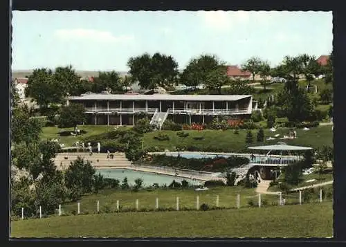 AK Wasseralfingen /Württ., Freibad aus der Vogelschau