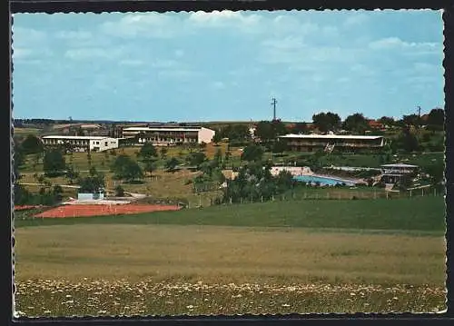 AK Wasseralfingen /Württ., Freibad, Schule, Tennisplatz, Brauner Berg