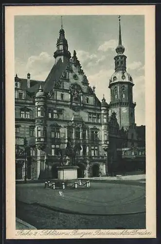 AK Dresden, Residenzschloss mit Denkmal