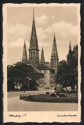 AK Oldenburg i. O., Lambertikirche mit Anlagen