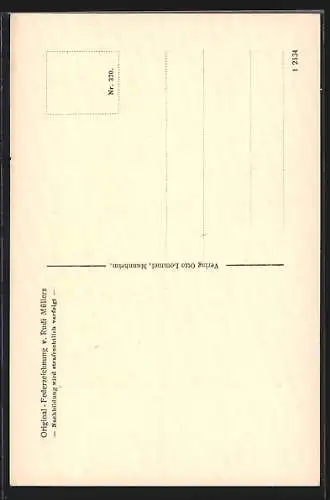 Künstler-AK Braunschweig, Nickelnkulk, Fachwerkhäuser