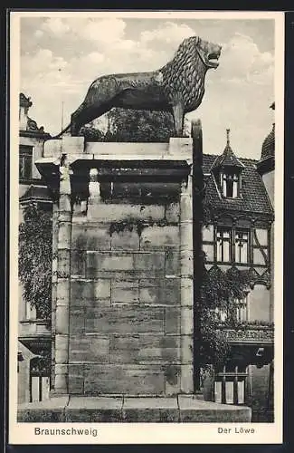 AK Braunschweig, Löwe, Fachwerkhäuser