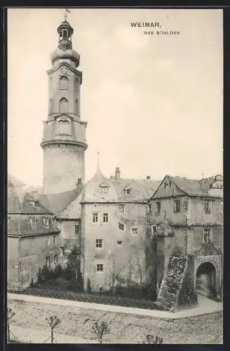 AK Weimar / Thüringen, Blick auf das Schloss