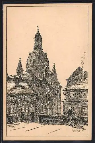 AK Dresden, Blick auf die Frauenkirche