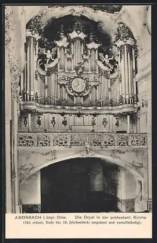 AK Amorbach i. bay. Odw., Orgel der protestantischen Kirche