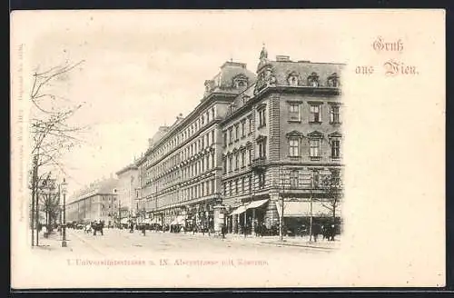 AK Wien, Universitätsstrasse und Alserstrasse mit Kaserne