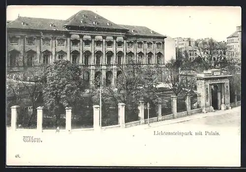 AK Wien, Lichtensteinpark mit Palais