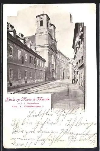 AK Wien, Kirche zu Maria de Mercede im k. k. Waisenhaus, Waisenhausgasse 5