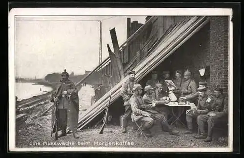 AK Flusswache beim Morgenkaffee