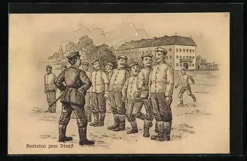 AK Soldaten treten zum Dienst an, 1. Weltkrieg