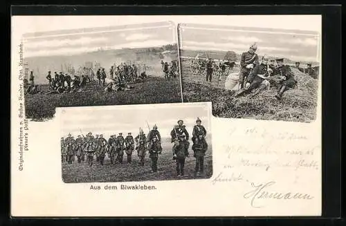 AK Soldaten in Uniform im Biwak, 1. Weltkrieg