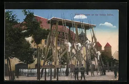 AK Solden bei Kletterübungen an der hohen Leiter