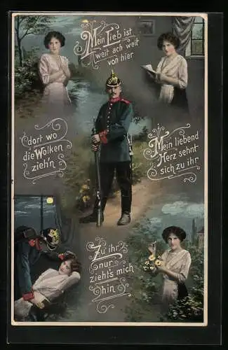 AK Soldatenliebe, Soldat in Uniform