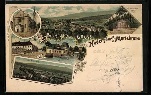 AK Wien, Hadersdorf-Mariabrunn, Forstschule, Wallfahrtskirche, Feldmarschall Laudon-Grab
