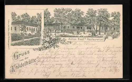 Lithographie Wien, Anton Riedl`s Restaurant Knödelhütte