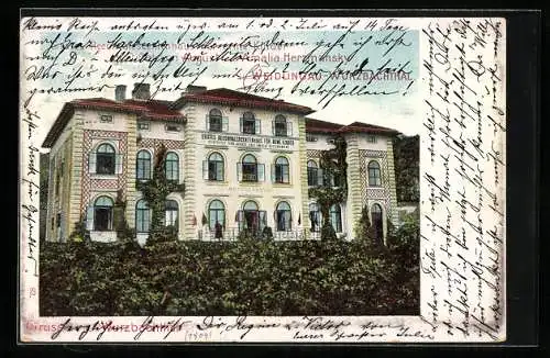 AK Wien, Erstes Reconvaleszentenhaus für arme Kinder, gestiftet von August und Amalia Herzmansky