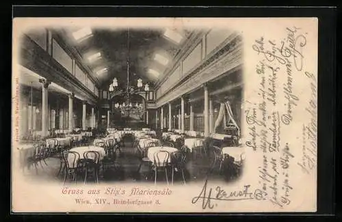 AK Wien, Stix`s Mariensäle, Reindorfgasse 3, Innenansicht