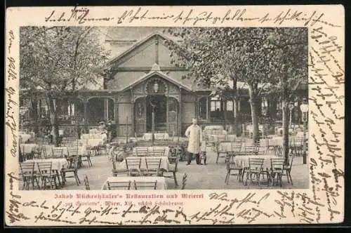 AK Wien, Jakob Rückeshäuser`s Restaurant und Meierei zur Gloriette, nächst Schönbrunn