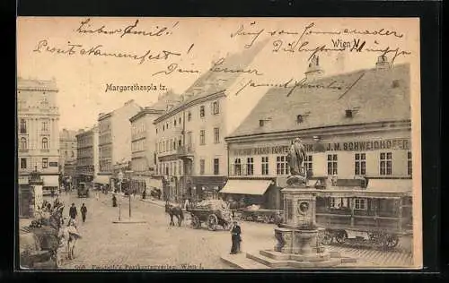 AK Wien, K. k. Pianoforte-Fabrik J. M. Schweighofer am Margarethenplatz