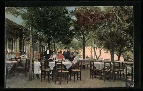 AK Wien-Nussdorf, Restauration Eichelhof, Gartenpartie