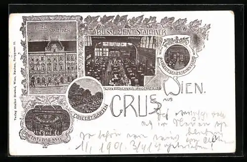 AK Wien, Hernals, Hotel Stalehner mit Konzertgarten in der Jörgerstrasse 26