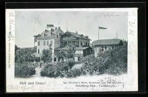 AK Schafberg, Hotel-Restaurant-Café Schafberg-Alpe auf der Curhöhe