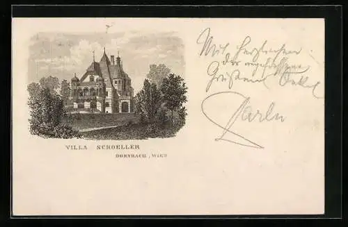 AK Wien, Dornbach, Ansicht der Villa Schoeller