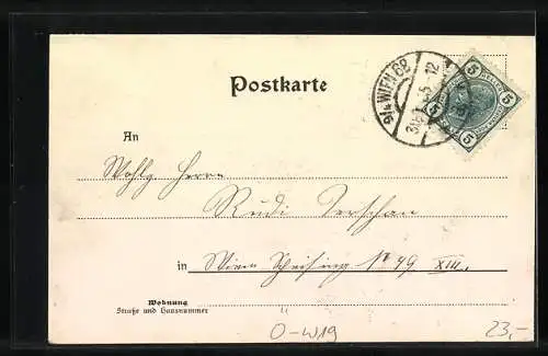 AK Wien, Hasenauerstrasse mit Pferdegespann