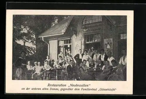 AK Wien, Restaurant Neubrasilien an der unteren alten Donau