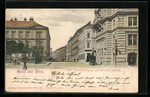 AK Wien, Friedmannsgasse mit Invaliden-Institut