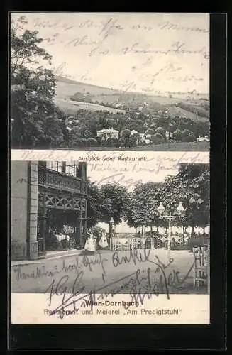 AK Wien, Dornbach, Restaurant und Meierei am Predigtstuhl