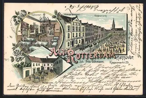 Lithographie Hannover, Göhmanns Restaurant Alt-Rotterdam, Klagesmarkt 25