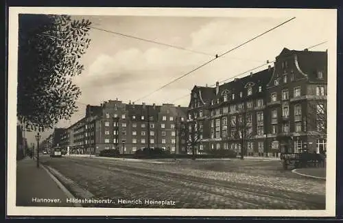 AK Hannover, Hildesheimerstrasse und Heinrich Heineplatz