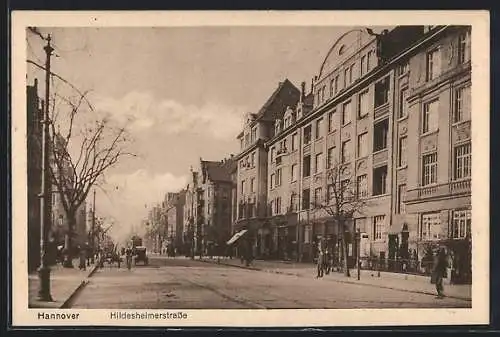AK Hannover, Passanten in der Hildesheimerstrasse