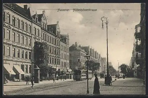 AK Hannover, Strassenbahn in der Hildesheimerstrasse