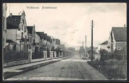 AK Waldhausen / Hannover, Blick in die Brandestrasse