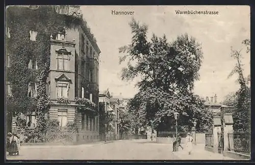 AK Hannover, Häuser in der Warmbüchenstrasse
