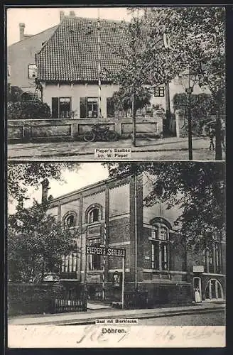 AK Döhren / Hannover, Gasthof Piepiers Saalbau, Saal mit Bierklause