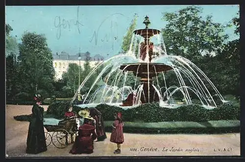 AK Genève, le Jardin anglais