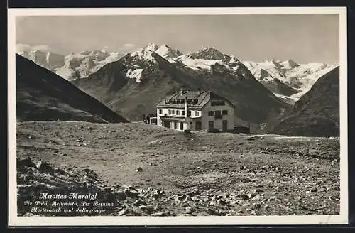 AK Muottas-Muraigl, Piz Palü, Bellavista und Gasthaus Muottas Kulm